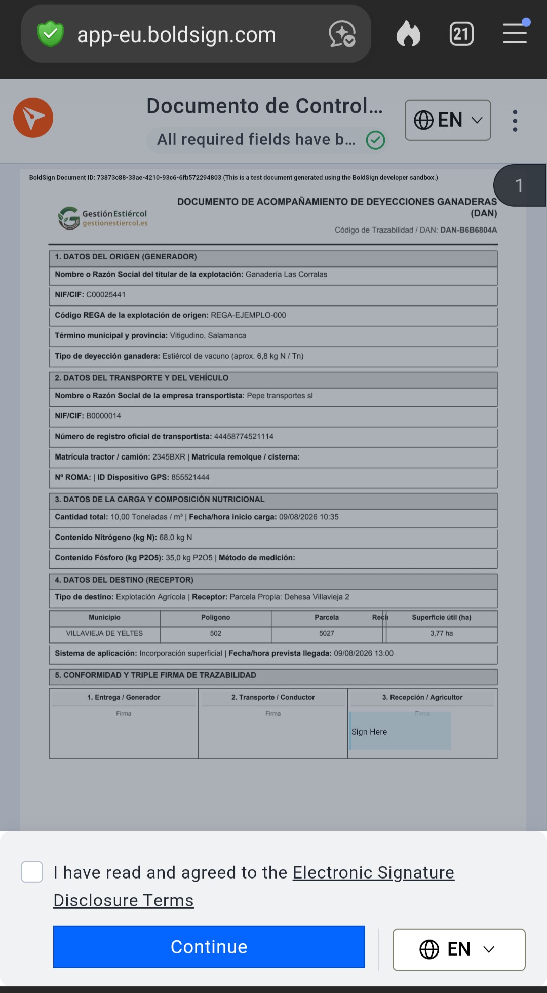 Visor del Documento DAN