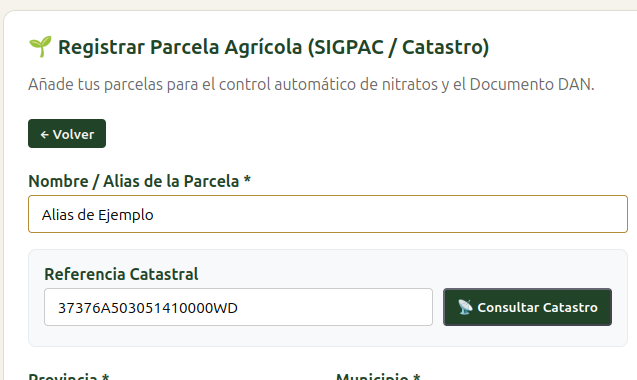 Introducción de Referencia Catastral